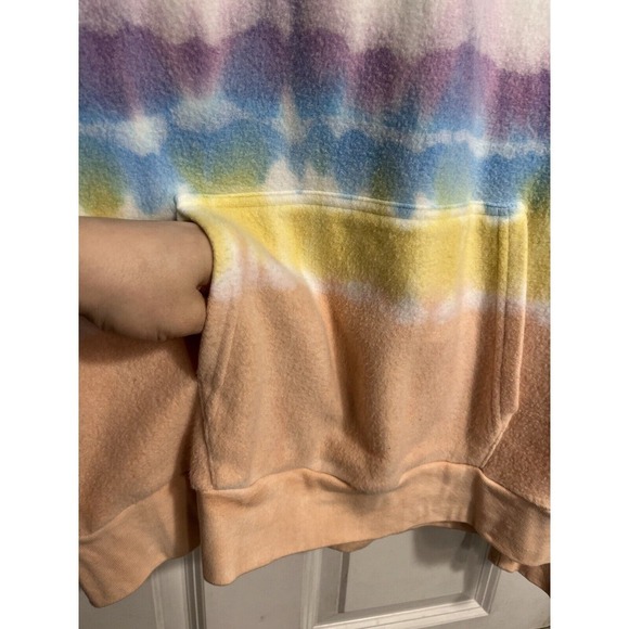 Feat Large Unisex Blanket Blend Hoodie Rainbow Ombré Fleece Soft Sweatshirt - Picture 2 of 13